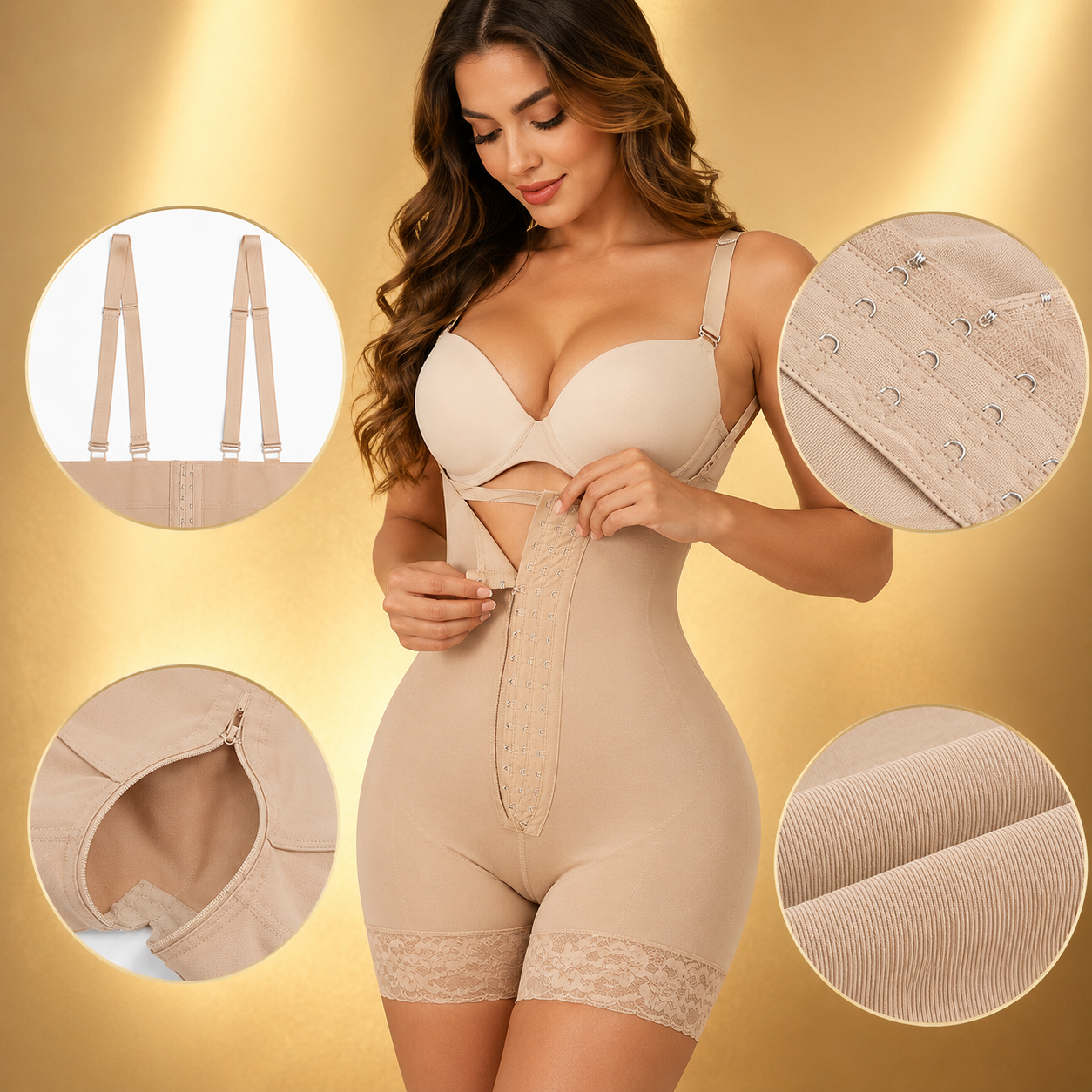 ✨ Curvella™ | Faja Moldeadora Control Abdomen de Encaje 360° ✨