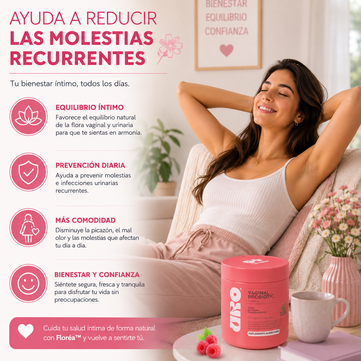 ✨ Floréa™ | Probiótico Vaginal y Urinario 5B UFC ✨
