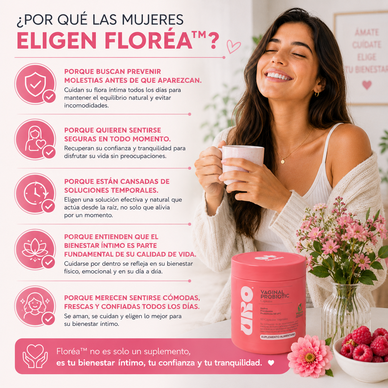 ✨ Floréa™ | Probiótico Vaginal y Urinario 5B UFC ✨
